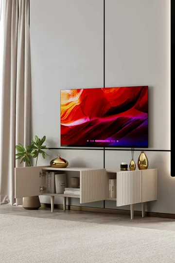 TV-bord Nordure Capella (140 x 50 x 29 cm) Sandsten - Sandsten - Møbler - TV borde & mediemøbler - TV-borde