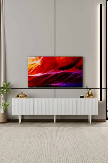 TV-bord Nordure Capella (160 x 50 x 29 cm) Hvid - Hvid - Møbler - TV borde & mediemøbler - TV-borde