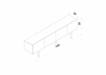 TV-bord Nordure Capella (160 x 50 x 29 cm) Hvid - Hvid - Møbler - TV borde & mediemøbler - TV-borde
