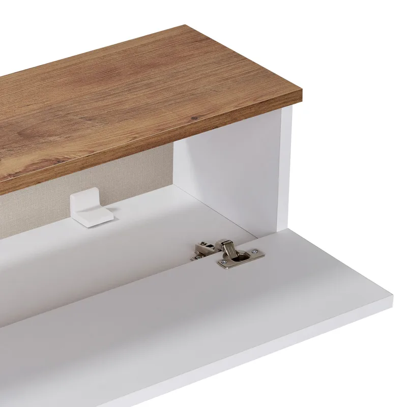 TV-bord Nordure Ligne (140 x 25 x 25 cm) Atlantisk fyr hvid - Atlantic Pine og hvid - Møbler - TV borde & mediemøbler - TV-reol
