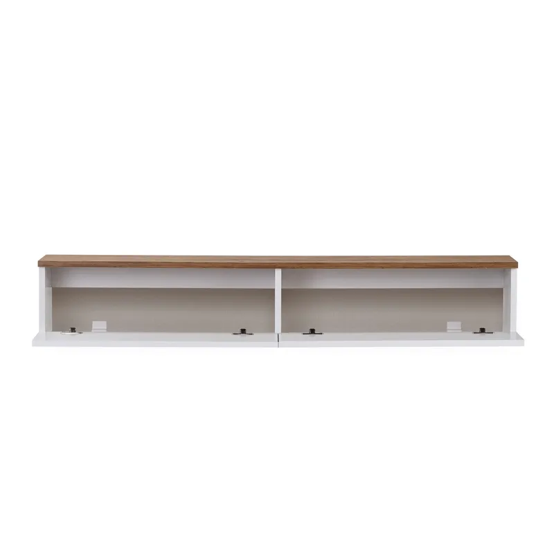 TV-bord Nordure Ligne (140 x 25 x 25 cm) Atlantisk fyr hvid - Atlantic Pine og hvid - Møbler - TV borde & mediemøbler - TV-reol