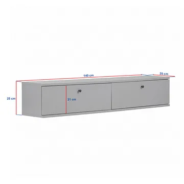 TV-bord Nordure Ligne (140 x 25 x 25 cm) Atlantisk fyr hvid - Atlantic Pine og hvid - Møbler - TV borde & mediemøbler - TV-reol