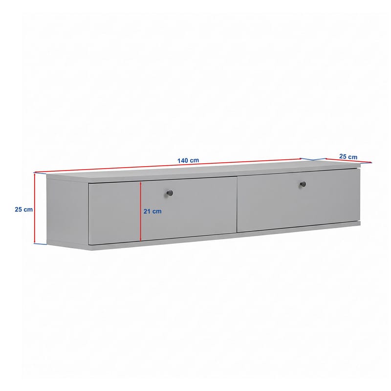 TV-bord Nordure Ligne (140 x 25 x 25 cm) Atlantisk fyr hvid - Atlantic Pine og hvid - Møbler - TV borde & mediemøbler - TV-reol