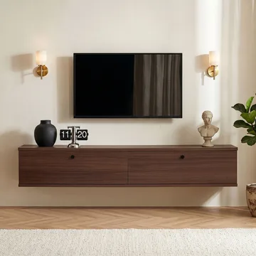 TV-bord Nordure Ligne (140 x 25 x 25 cm) Valnød - Valnød - Møbler - TV borde & mediemøbler - TV-borde