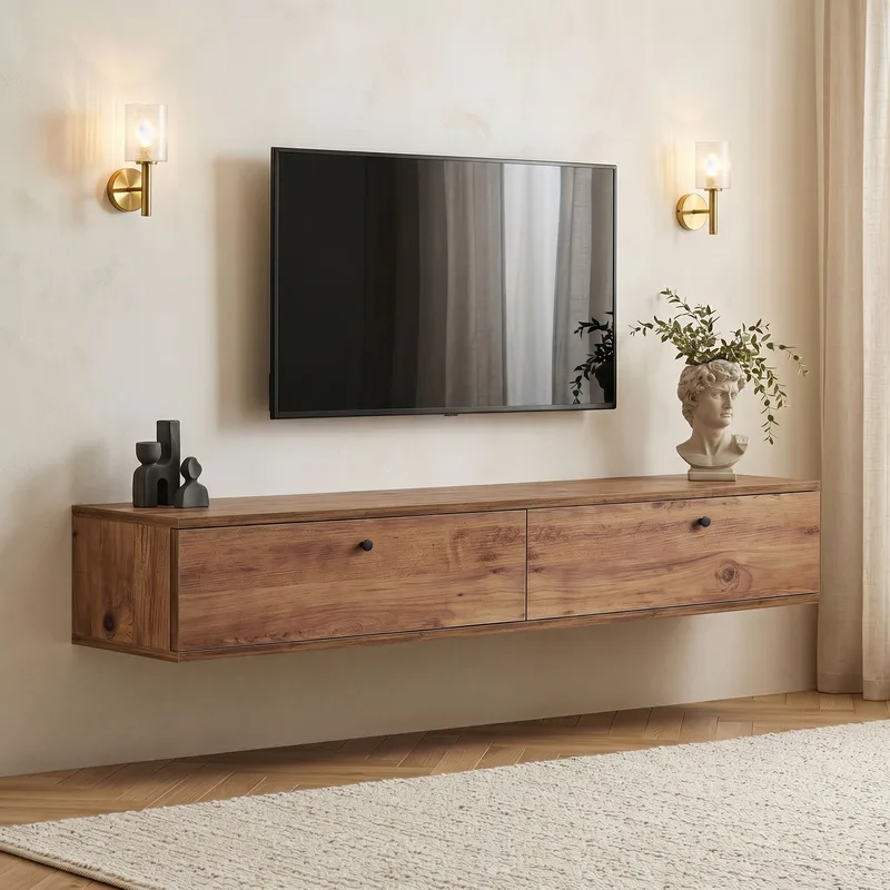 TV-bord Nordure Ligne (160 x 25 x 25 cm) Atlantic Pine - Atlantic Pine - Møbler - TV borde & mediemøbler - TV-borde