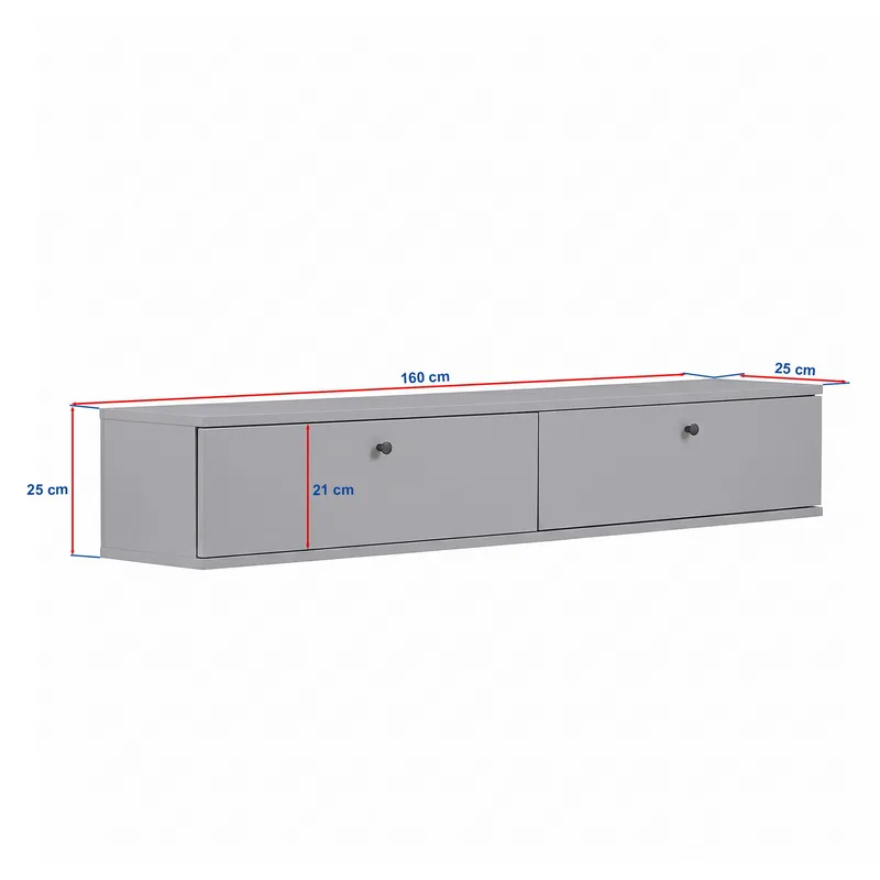 TV-bord Nordure Ligne (160 x 25 x 25 cm) Atlantisk fyr hvid - Atlantic Pine og hvid - Møbler - TV borde & mediemøbler - TV-reol