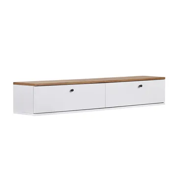 TV-bord Nordure Ligne (160 x 25 x 25 cm) Atlantisk fyr hvid - Atlantic Pine og hvid - Møbler - TV borde & mediemøbler - TV-reol