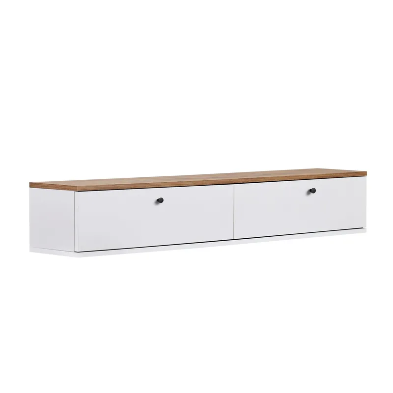 TV-bord Nordure Ligne (160 x 25 x 25 cm) Atlantisk fyr hvid, Atlantic Pine og hvid