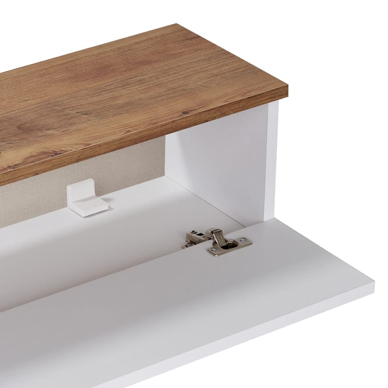 TV-bord Nordure Ligne (160 x 25 x 25 cm) Atlantisk fyr hvid - Atlantic Pine og hvid - Møbler - TV borde & mediemøbler - TV-reol