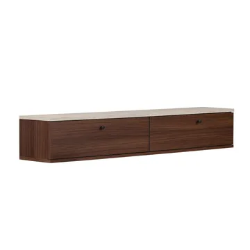 TV-bord Nordure Ligne (160 x 25 x 25 cm) Travertin valnød - Travertin og valnød - Møbler - TV borde & mediemøbler - TV-reol