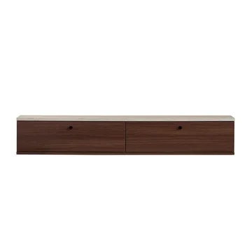 TV-bord Nordure Ligne (160 x 25 x 25 cm) Travertin valnød - Travertin og valnød - Møbler - TV borde & mediemøbler - TV-reol