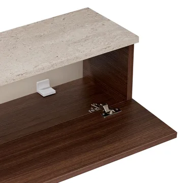 TV-bord Nordure Ligne (160 x 25 x 25 cm) Travertin valnød - Travertin og valnød - Møbler - TV borde & mediemøbler - TV-reol