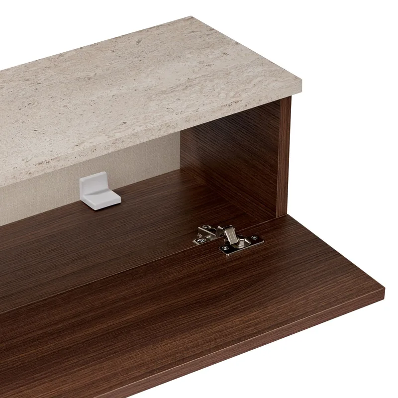 TV-bord Nordure Ligne (160 x 25 x 25 cm) Travertin valnød - Travertin og valnød - Møbler - TV borde & mediemøbler - TV-reol
