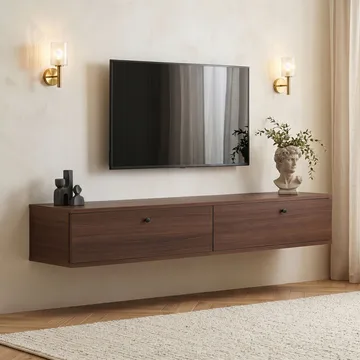 TV-bord Nordure Ligne (160 x 25 x 25 cm) Valnød - Valnød - Møbler - TV borde & mediemøbler - TV-borde