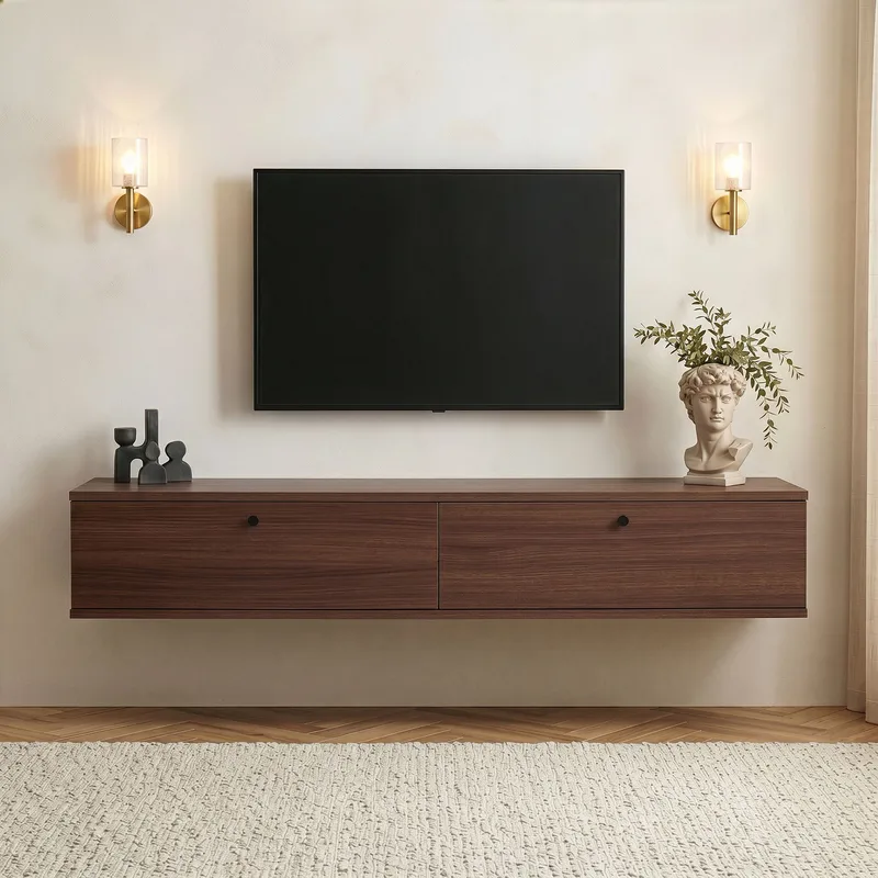 TV-bord Nordure Ligne (160 x 25 x 25 cm) Valnød - Valnød - Møbler - TV borde & mediemøbler - TV-borde
