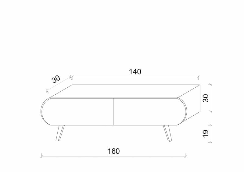 TV-bord Nordure Regulus (160 x 49 x 30 cm) Hvid - Hvid - Møbler - TV borde & mediemøbler - TV-borde