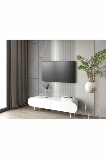 TV-bord Nordure Regulus (160 x 49 x 30 cm) Hvid - Hvid - Møbler - TV borde & mediemøbler - TV-borde