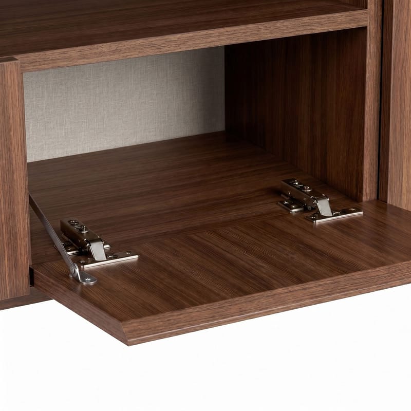 TV-bord Nordure Rivoli (160 x 50 x 35 cm) Milano Valnød Sort - Milano valnød og sort - Møbler - TV borde & mediemøbler - TV-borde