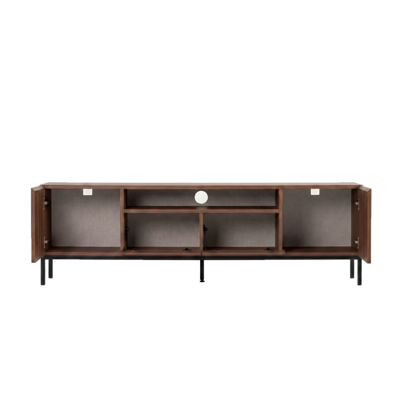 TV-bord Nordure Rivoli (160 x 50 x 35 cm) Milano Valnød Sort - Milano valnød og sort - Møbler - TV borde & mediemøbler - TV-borde