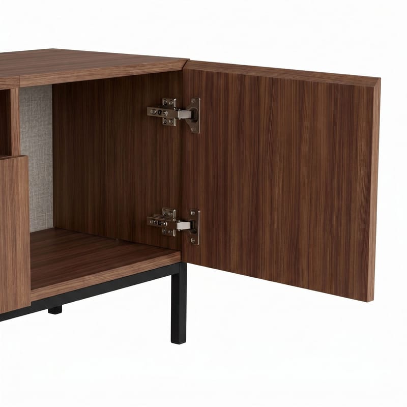 TV-bord Nordure Rivoli (160 x 50 x 35 cm) Milano Valnød Sort - Milano valnød og sort - Møbler - TV borde & mediemøbler - TV-borde