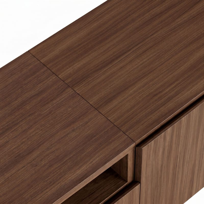 TV-bord Nordure Rivoli (160 x 50 x 35 cm) Milano Valnød Sort - Milano valnød og sort - Møbler - TV borde & mediemøbler - TV-borde