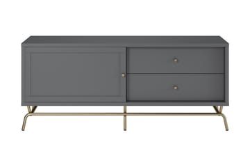 Nova Fritstående Tv-bord 150 cm med Opbevaring i Malet Træ - Grå - Møbler - TV borde & mediemøbler - TV-borde