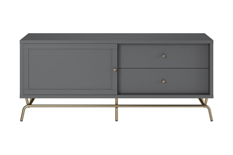 Nova Fritstående Tv-bord 150 cm med Opbevaring i Malet Træ - Grå - Møbler - TV borde & mediemøbler - TV-borde