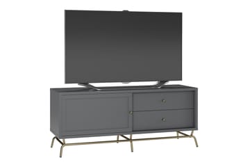 Nova Fritstående Tv-bord 150 cm med Opbevaring i Malet Træ - Grå - Møbler - TV borde & mediemøbler - TV-borde