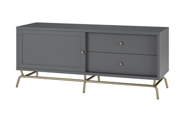 Nova Fritstående Tv-bord 150 cm med Opbevaring i Malet Træ - Grå - Møbler - TV borde & mediemøbler - TV-borde
