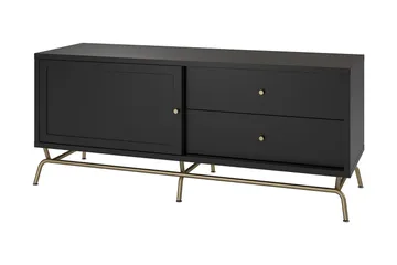 Nova Fritstående TV-bord 150 cm med Opbevaring i Malet Træ - Sort - Møbler - TV borde & mediemøbler - TV-borde