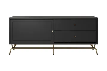 Nova Fritstående TV-bord 150 cm med Opbevaring i Malet Træ - Sort - Møbler - TV borde & mediemøbler - TV-borde