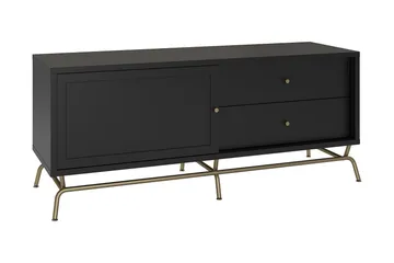 Nova Fritstående TV-bord 150 cm med Opbevaring i Malet Træ - Sort - Møbler - TV borde & mediemøbler - TV-borde