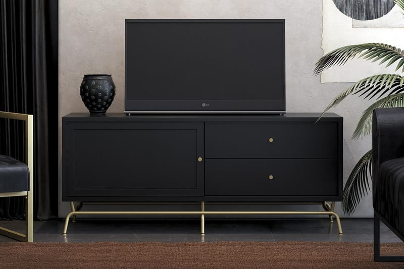 Nova TV-bord 150x50 cm Sort - CosmoLiving - Møbler - TV borde & mediemøbler - TV-borde