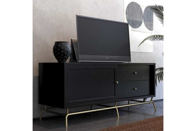 Nova TV-bord 150x50 cm Sort - CosmoLiving - Møbler - TV borde & mediemøbler - TV-borde