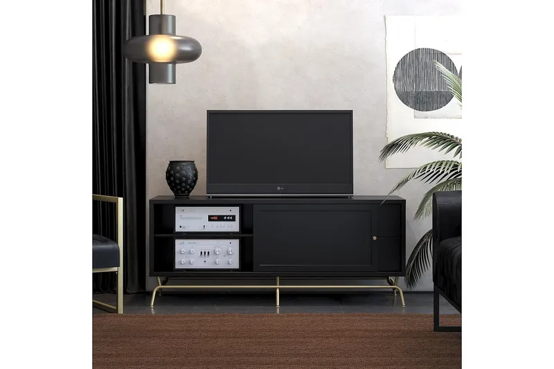 Nova TV-bord 150x50 cm Sort - CosmoLiving - Møbler - TV borde & mediemøbler - TV-borde