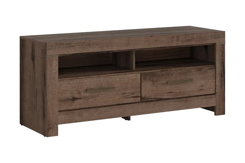 Olender Fritstående Tv-bord 140 cm med Opbevaring i Mørkt Træ, Brun