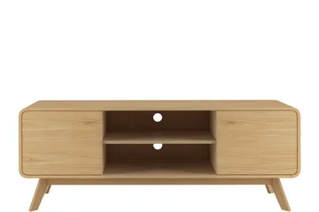 Olivet Gulvstående Tv-bord 140 cm med Opbevaring i Lyst Træ - Brun - Møbler - TV borde & mediemøbler - TV-borde