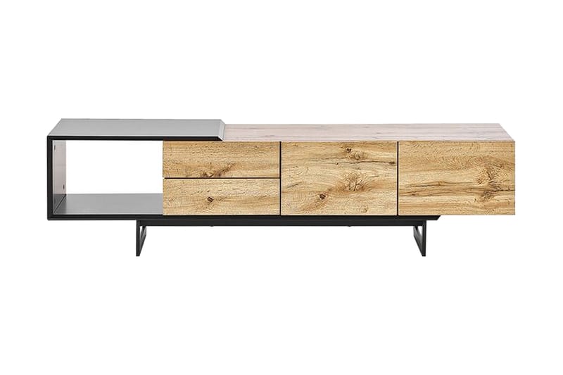 Orbetello TV-bord 160x39 cm - Lyst Træ/Sort - Møbler - TV borde & mediemøbler - TV-borde
