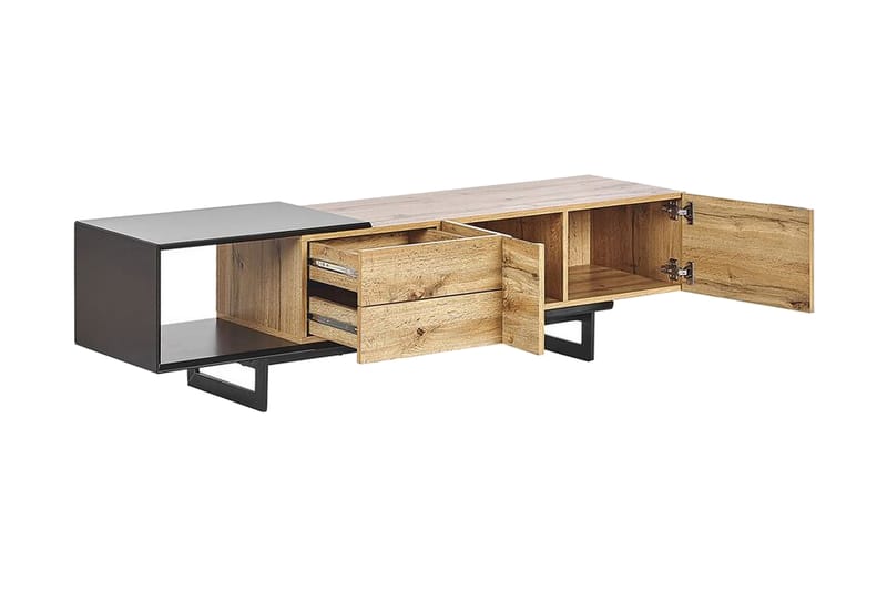 Orbetello TV-bord 160x39 cm - Lyst Træ/Sort - Møbler - TV borde & mediemøbler - TV-borde