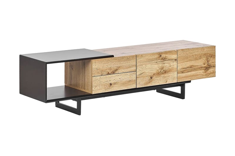 Orbetello TV-bord 160x39 cm - Lyst Træ/Sort - Møbler - TV borde & mediemøbler - TV-borde