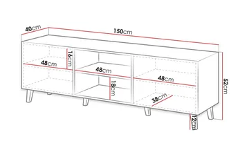 Pafos TV-Bord 40x52x150 cm - Sort - Møbler - TV borde & mediemøbler - TV-borde