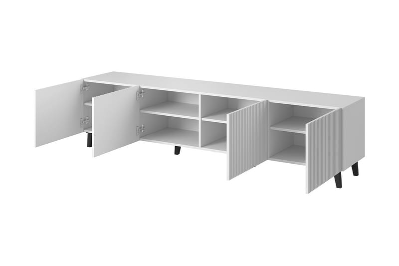 Pafos TV-Bord 40x52x200 cm - Hvid/Sort - Møbler - TV borde & mediemøbler - TV-borde