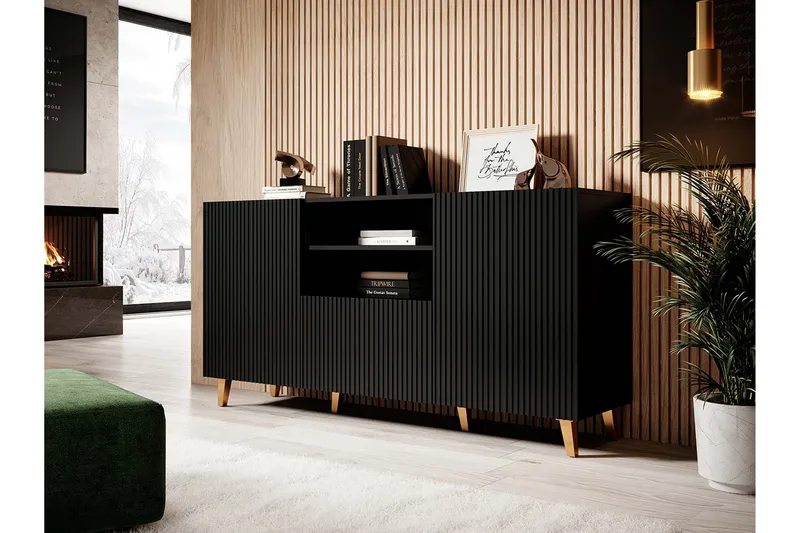 Pafos TV-Bord 40x82x150 cm - Sort - Møbler - TV borde & mediemøbler - TV-borde