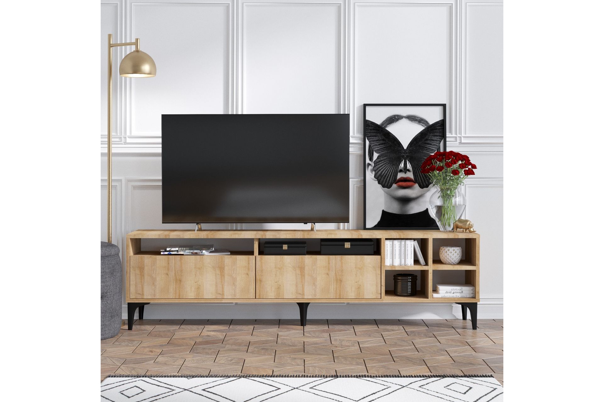 Palfrey TV-Bord 180 cm - Natur - Møbler - TV borde & mediemøbler - TV-borde