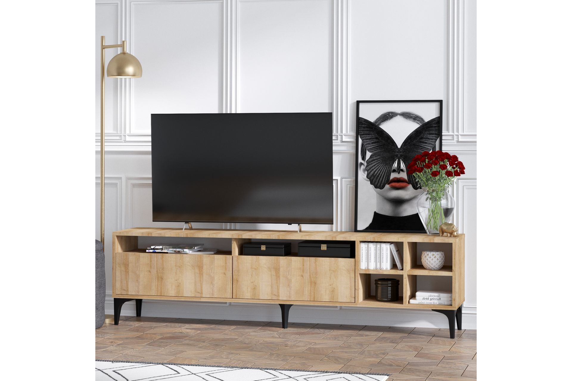 Palfrey TV-Bord 180 cm - Natur - Møbler - TV borde & mediemøbler - TV-borde