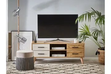 Poblat Gulvstående TV Bænk 120 cm med Opbevaring i Bøg - Egebrun - Møbler - TV borde & mediemøbler - TV-borde