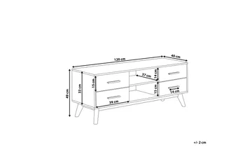 Poblat TV-Bord 120 cm - Hvid - Møbler - TV borde & mediemøbler - TV-borde