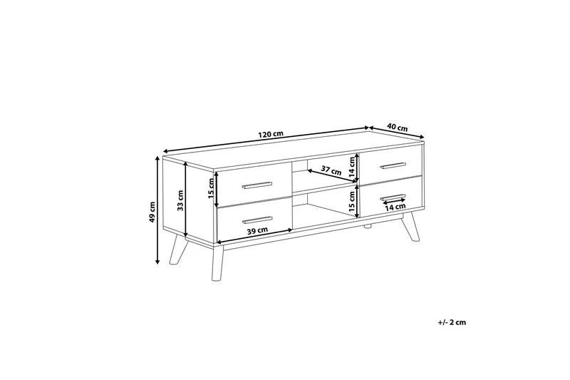 Poblat TV-Bord 120 cm - Hvid - Møbler - TV borde & mediemøbler - TV-borde