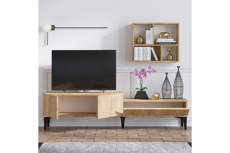 Poderas TV-bord 180 cm - Natur/Hvid - TV-borde