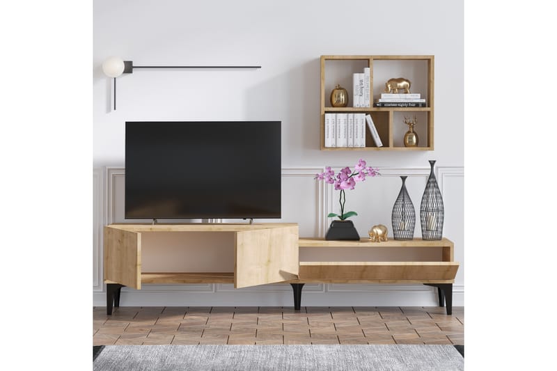 Poderas TV-bord 180 cm - Natur/Hvid - Møbler - TV borde & mediemøbler - TV-borde